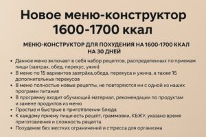 Постер товара: Новое меню-конструктор 1600-1700 ккал