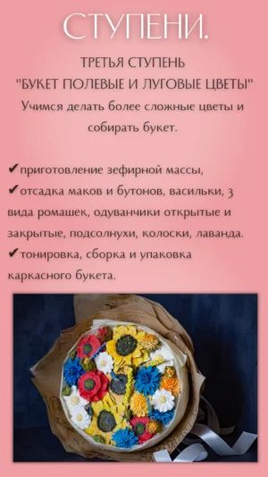 Постер товара: Букет полевые и луговые цветы, третья ступень
